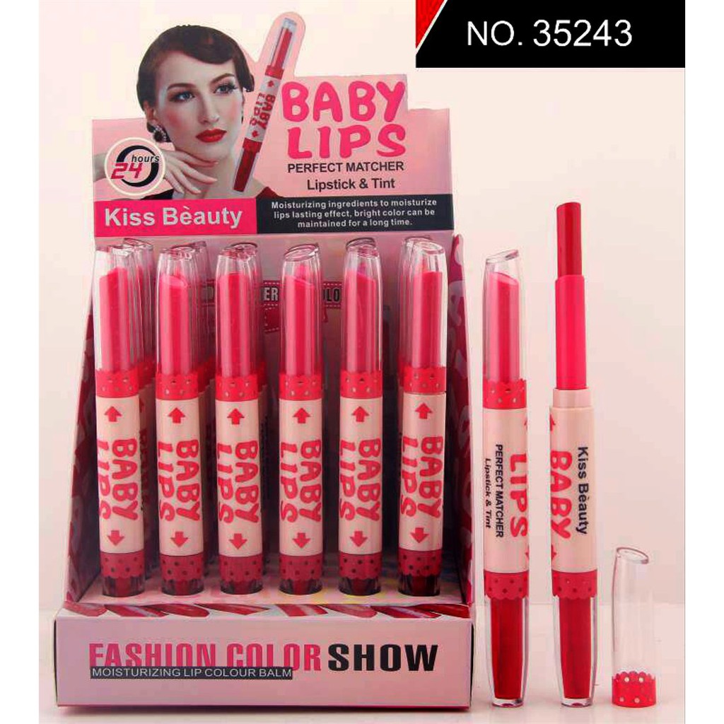 [ 1 SET ISI 8 ] KISS BEAUTY 2IN1 (Lipstick + Liptint)  /LIPTINT / LIPSTICK