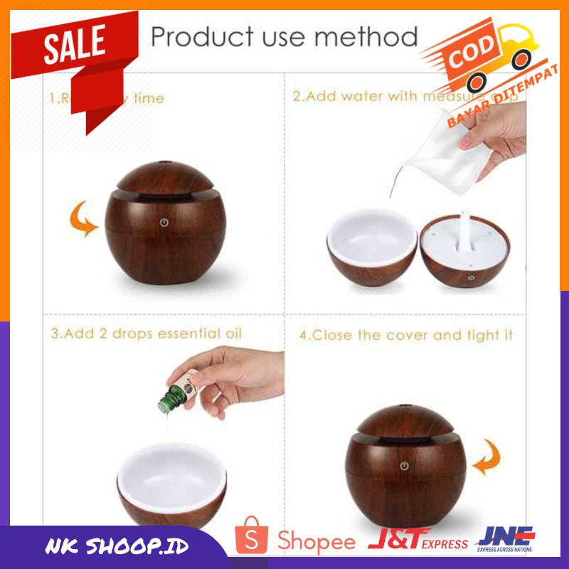 Pendingin Ruangan Aroma Diffuser  Humidifier  Aromatherapy Taffware Motif Kayu