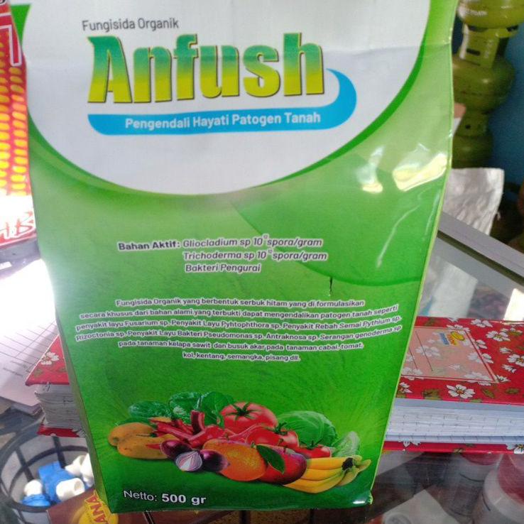 (Serba murah) € pupuk pengendali Hayati ANFUSH 500 gram ( bio Fungisida Anfus) YB78 Laris =O