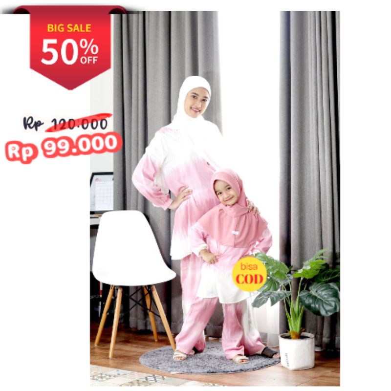 Baju Muslimah anak perempuan Rayon couple ibu anak
