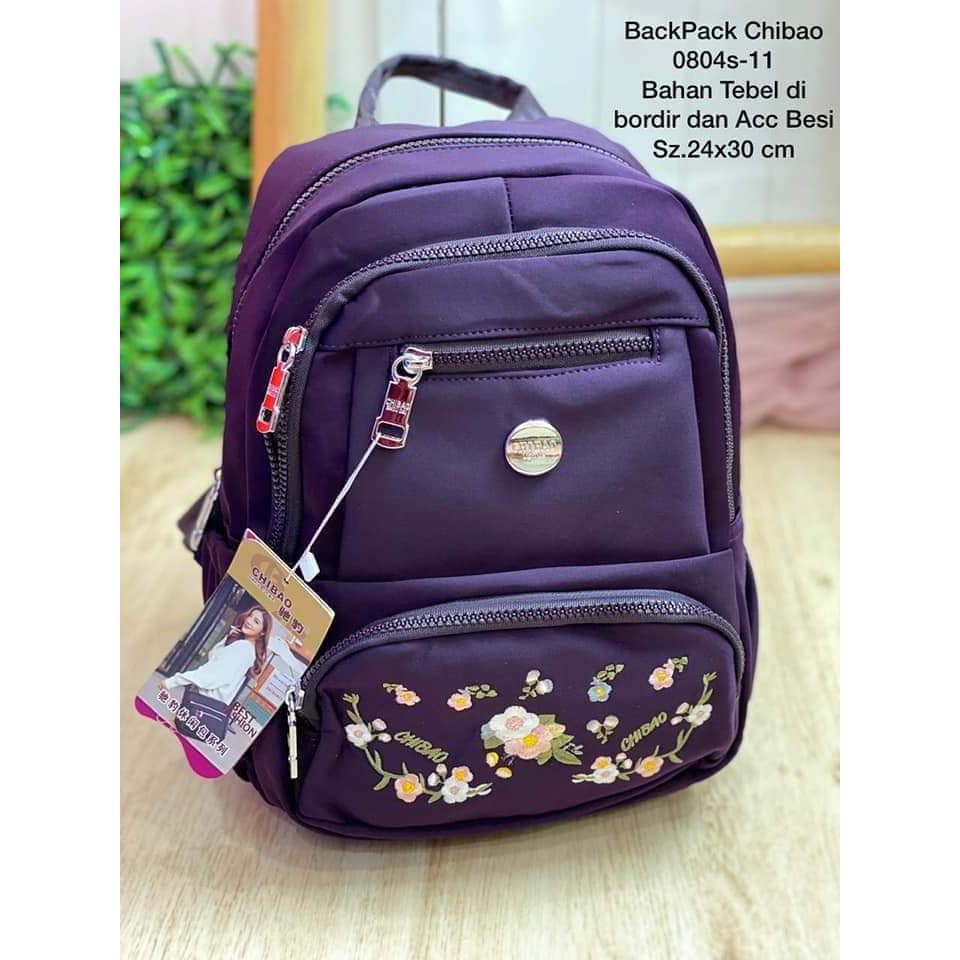 Tas Ransel Chibao 0804s-11 Motif Bunga TERBARU size 32x25x11 cm. CHIBAO RANSEL MOTIF BUNGA BISA COD!