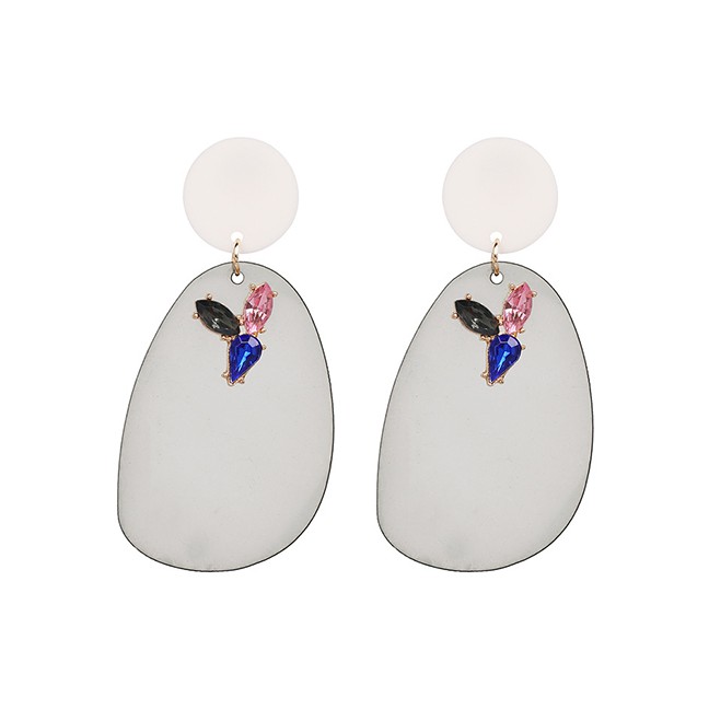 LRC Anting Tusuk Fashion Color Matching Decorated Earrings