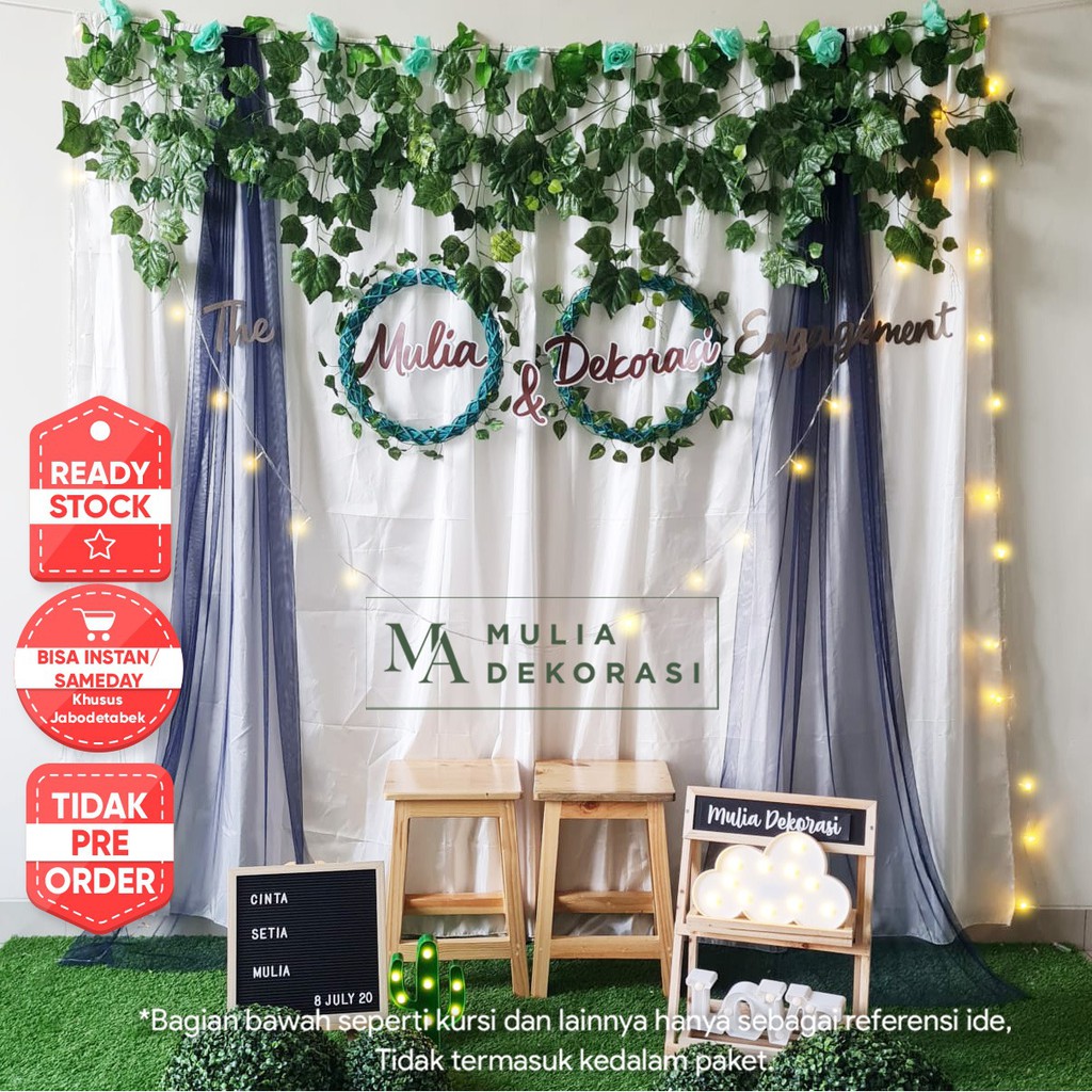 Dekorasi Lamaran Tunangan Backdrop Nikahan PhotoBooth DIY Akad Nikah Aqiqah Khitan Paket Mulia BB