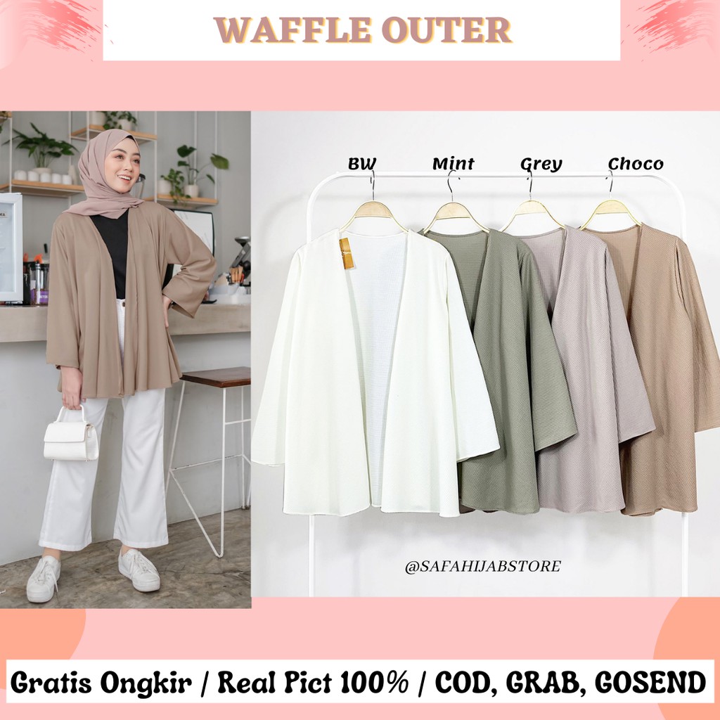 VANILA OUTER WEDGES / WAFFLE OUTER / ATASAN WANITA / ATASAN KERJA