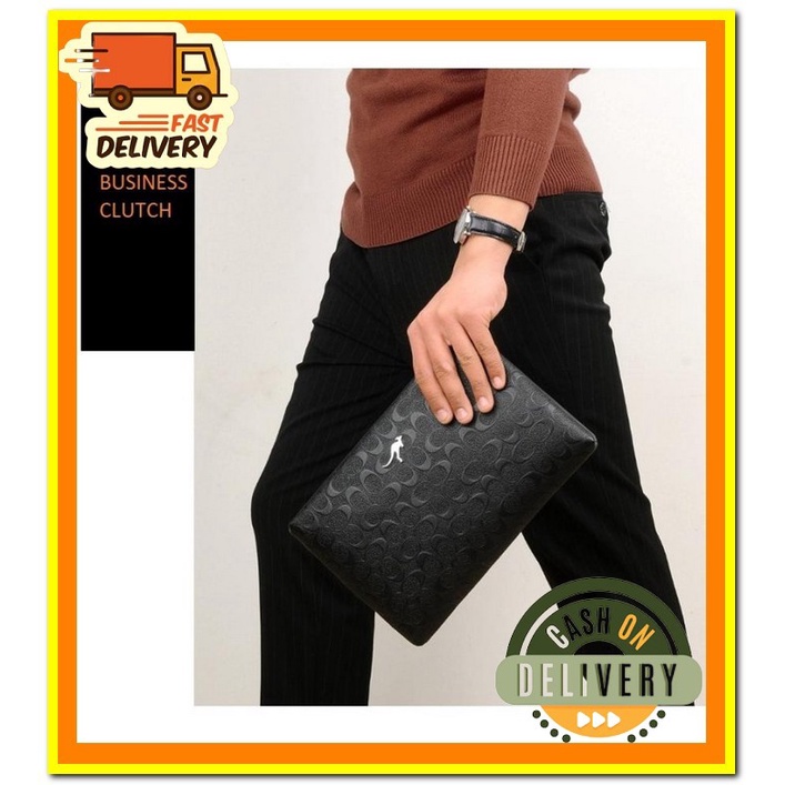 Dompet Tangan Clutch Pria Laki Laki Cowok Cowo Import Impor Ori Terbaru W111 Dompet Kulit Clutch Pri