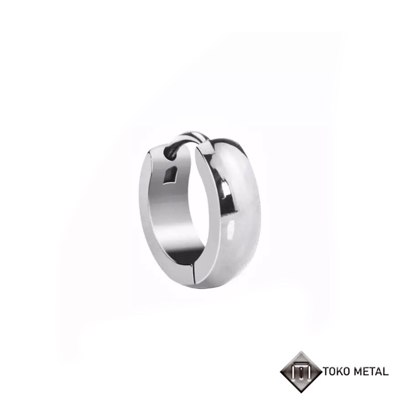 Anting 100%Titanium Kualitas Tinggi Oval Tindik / Pircing/Pria Dan Wanita 1 Cm [ Toko Metal ]