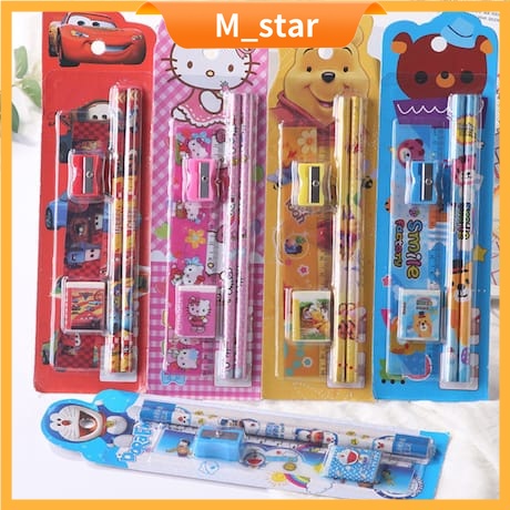 

Alat Tulis Set Stationary Set study set Sekolah 5 in 1 Pensil Set Karakter mini murah pensil