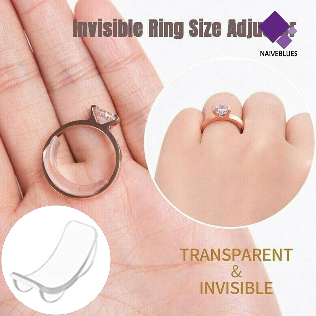 Naiveblue &gt; 8Pcs / Set Adjuster / Penyesuai Ukuran Cincin Bahan TPU Transparan