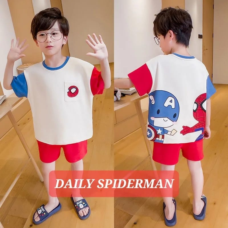 BAJUKIDDIE SETELAN DAILY BAJU TIDUR SANTAI ANAK CEWEK COWOK FASHION KOREA IMPOR