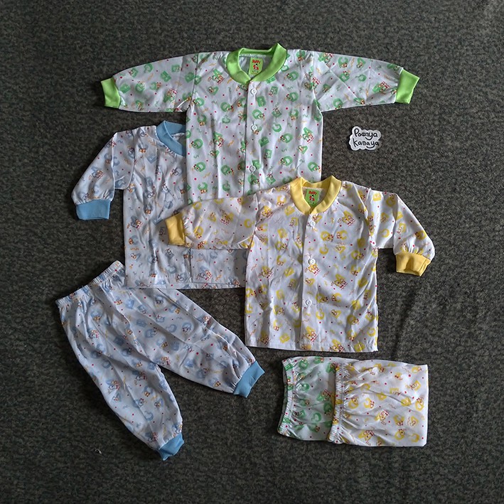 SPY46 Setelan Baju Panjang Bayi Newborn Motif Poppy Piyama