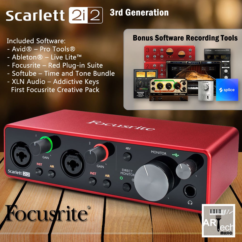 Focusrite Scarlett 2i2 3rd Gen SoundCard Recording USB Audio Interface