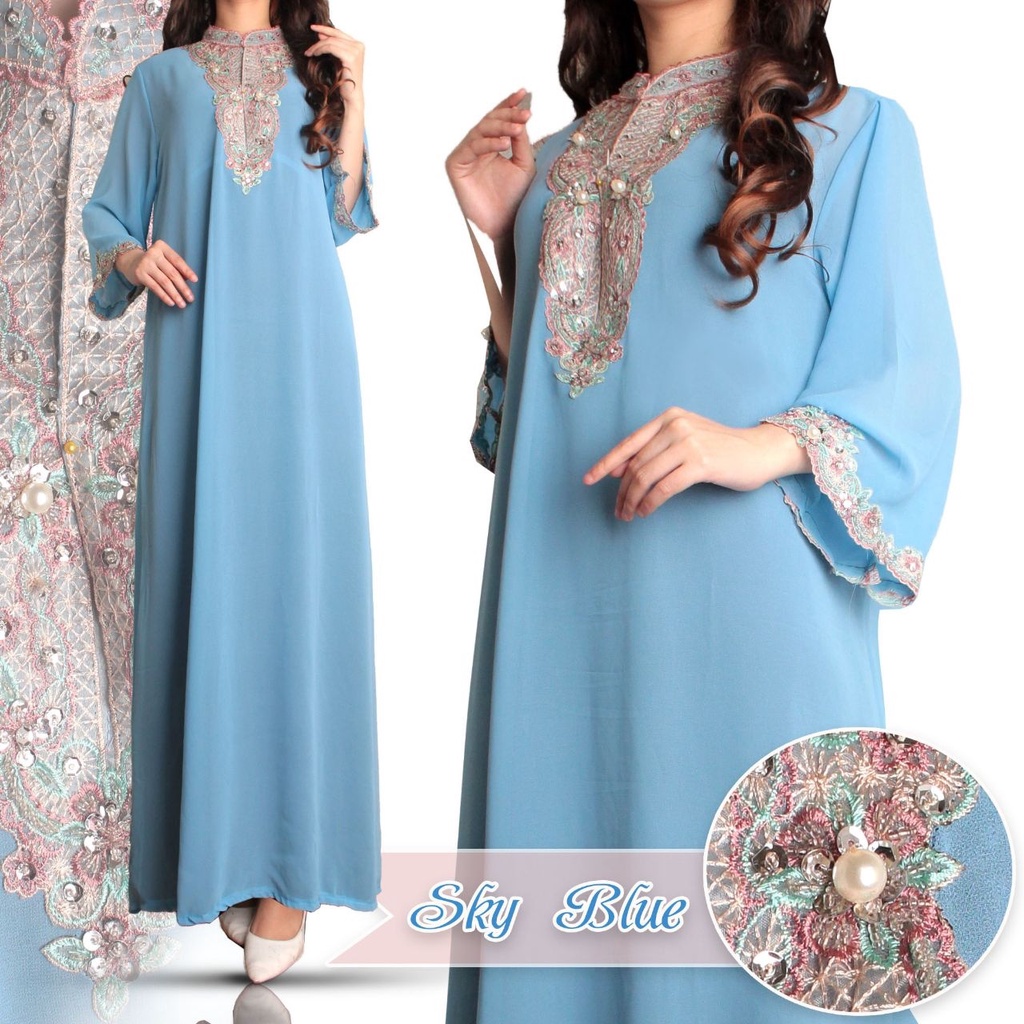 Gamis/Kaftan Payet Chiffon Cerruty Import Kaftan Original Premium