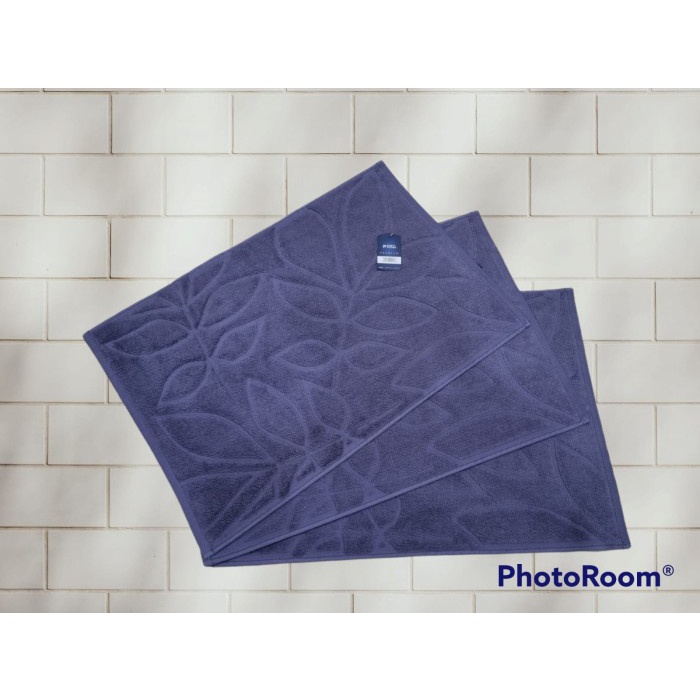 PROMO TERBATAS- Keset Kaki Handuk Terry Palmer Putih Hotel Besar Tebal Serap Air - Navy