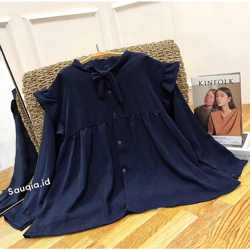 BIANCA BLOUSE RUFFLE / ATASAN WANITA RAYON CRINKLE