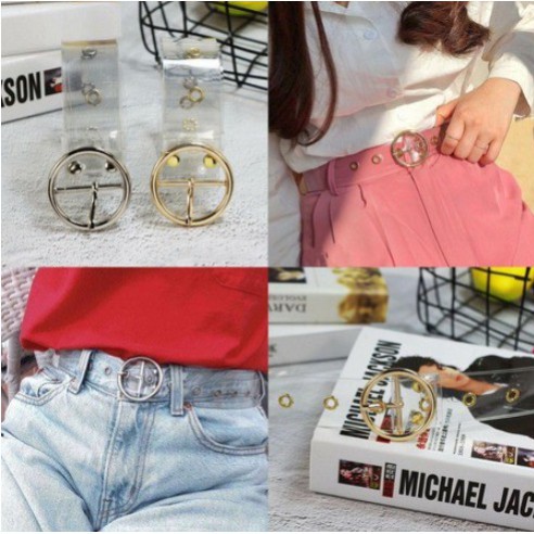 Belt Mika transparant - ikat pinggang wanita - ring belt cewek kekinian