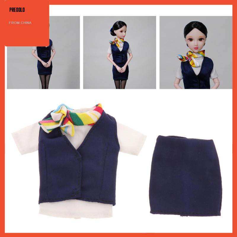 [In Stock] 1/6 BJD Doll Stewardess Suit for Blythe Baby Dolls Outfit Birthday Gift Blue