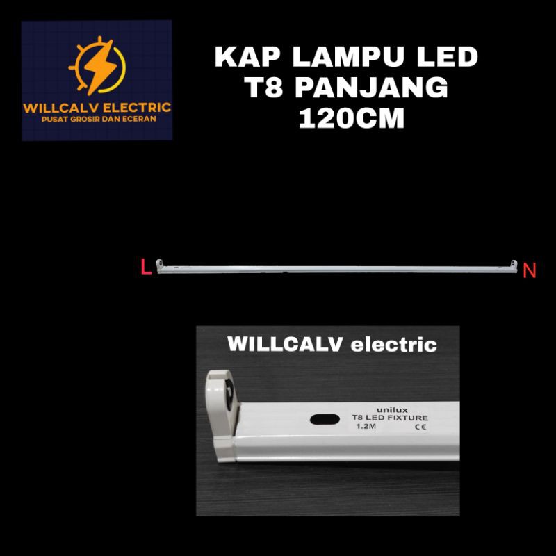 KAP LAMPU LED T8 / KAP LAMPU TL LED T8 / KAP LAMPU LED T8 PANJANG 120CM