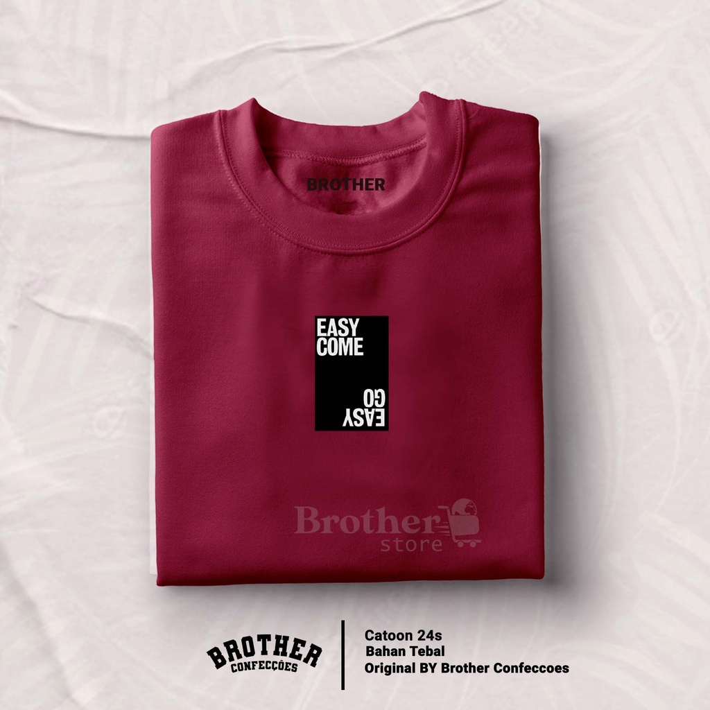 BROTHER STORE Kaos Distro Pria - KAOS COWOK - Kaos Kata Kata - EASY GO Premium