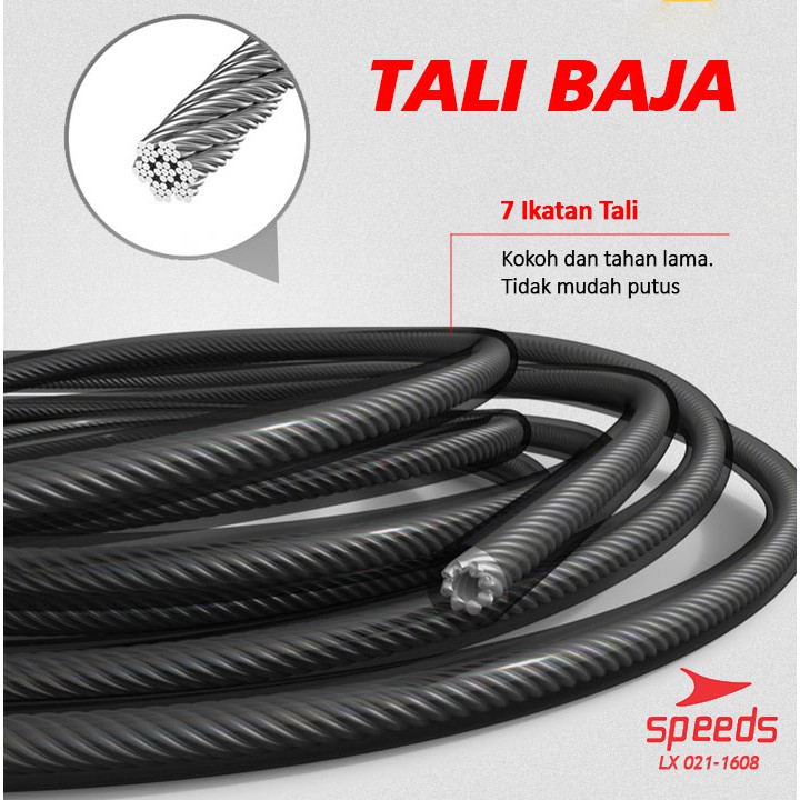 (MAINANKYU) Skipping SPEEDS Lompat Tali Loncat Jump Rope Alat Olahraga Anak Remaja Dewasa 021-1608