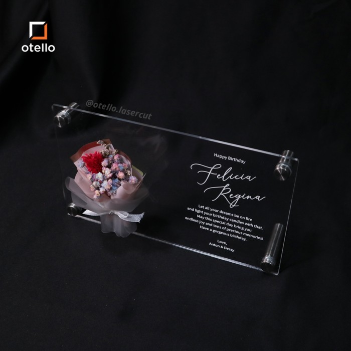Custom Acrylic Bouquet Flower | Hadiah Ultah Birthday Gift Frame Bunga