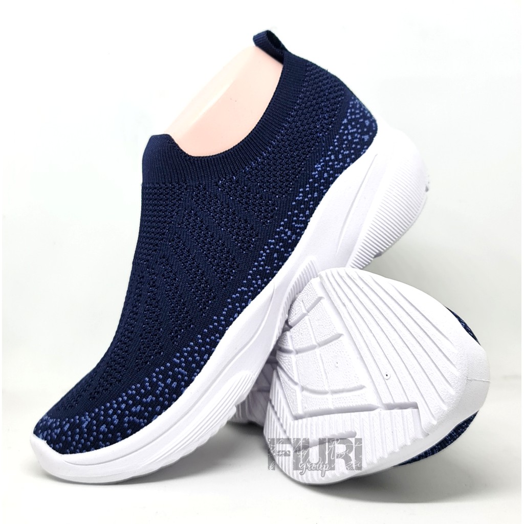 FIURI - Ando Original - NAOMI 37-40 Navy - Sepatu Kets Wanita - Sepatu Sneakers Wanita - Sepatu Olahraga Sport Wanita - Sepatu Casual - Sepatu Jogging Lari Fitness Gym Senam Wanita - Sepatu Sekolah Bertali SD SMP SMA-5