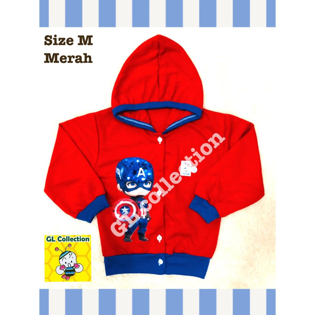 Jaket Fashion Outer Anak Cowok Superhero Lampu LED