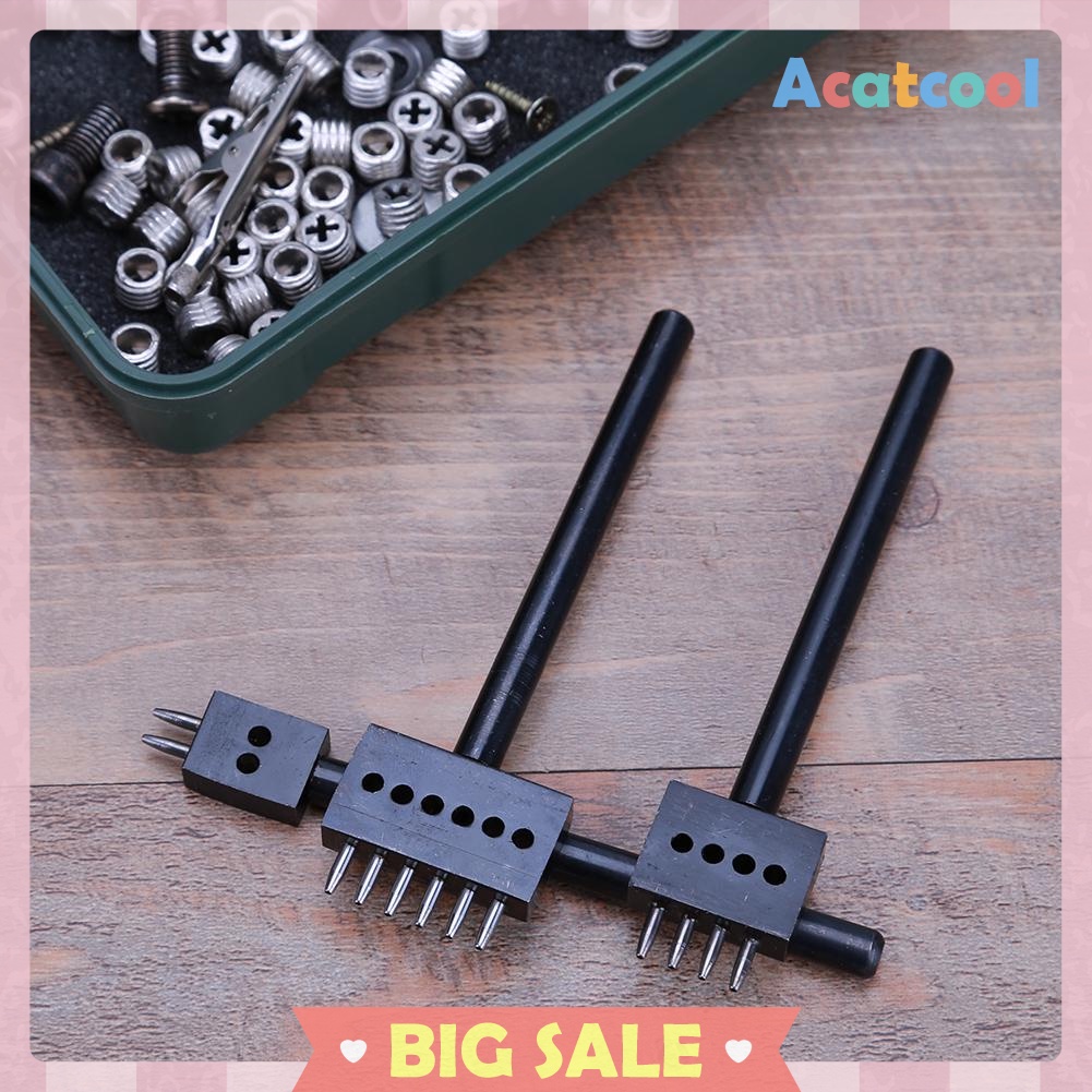 3pcs/Set 5mm Pitch 2 4 6 Prong Hardened Leather Hole Punch Leather Stitch