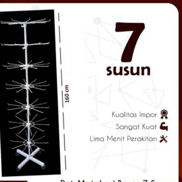 Rak matahari putar susun 7 tinggi 1.5mtr