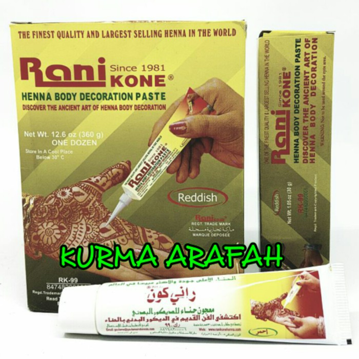 

Henna / Inai / Pacar Rani Kone Besar Per box lusin (12 Pcs)