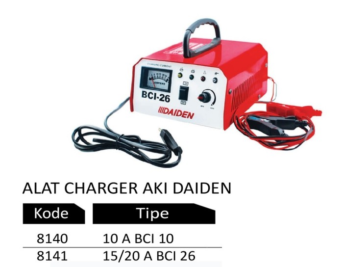 Cas Aki / Charger Accu / Battery Charger DAIDEN 12Volt 10Ampare BCI 10
