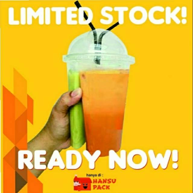 (ISI 25PCS) Gelas 2in1 Twincup 32oz (16oz x 2) Gelas Plastik Kembar Twin Cup Tutup Dome