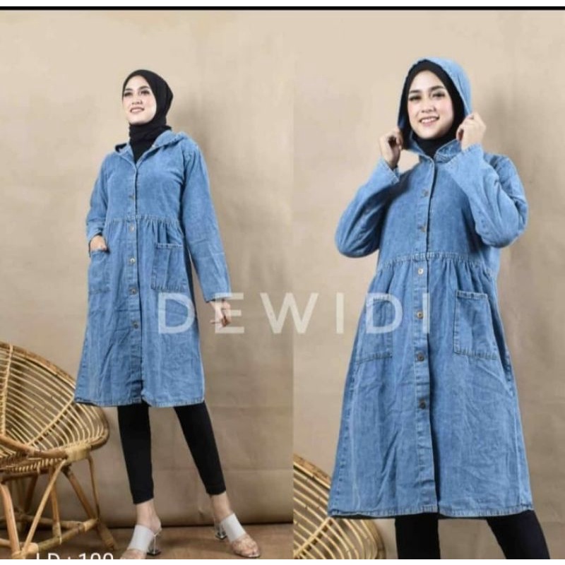LONG TUNIK SNOW WASH JEANS KEKINIAN 2021//TUNIK PANJANG WANITA//LONG TUNIK JEANS JUMBO//LONG TUNIK J