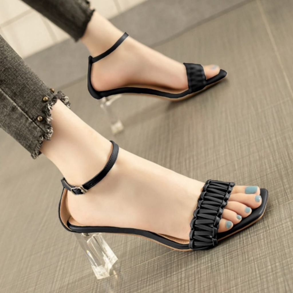 BZG - YONNA Sandal Heels Kaca Wanita Kepang ARA 03