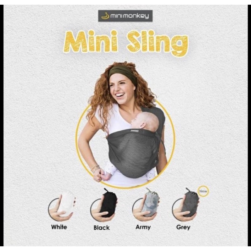 Preloved Minimonkey Mini Sling Light Green / Gendongan Bayi Minimonkey