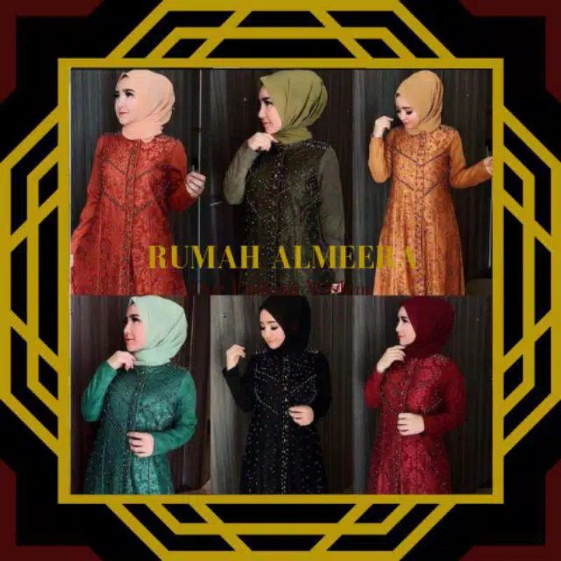 1.BAJU GAMIS REAL PICT SUEDE FLOWER / BRUKAT IMPORT CHINA KALEI / SHELLASAUKIA BAJU PESTA MEWAH MURA