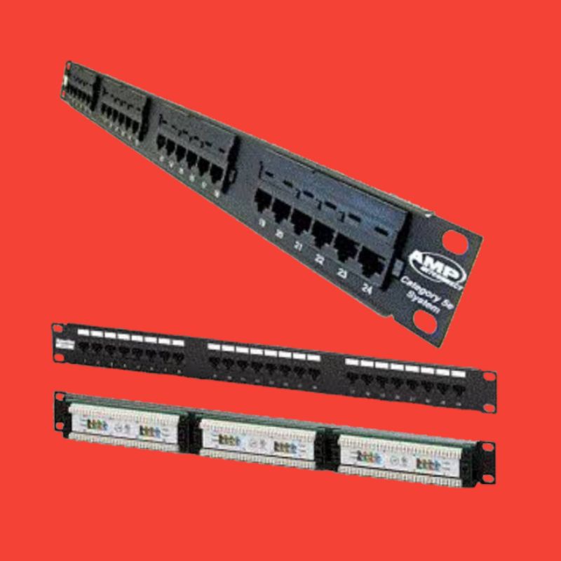 patch panel 24 port cat 5 plus modular cat 5e amp commscope 1u rackmount 19&quot; 19 inc