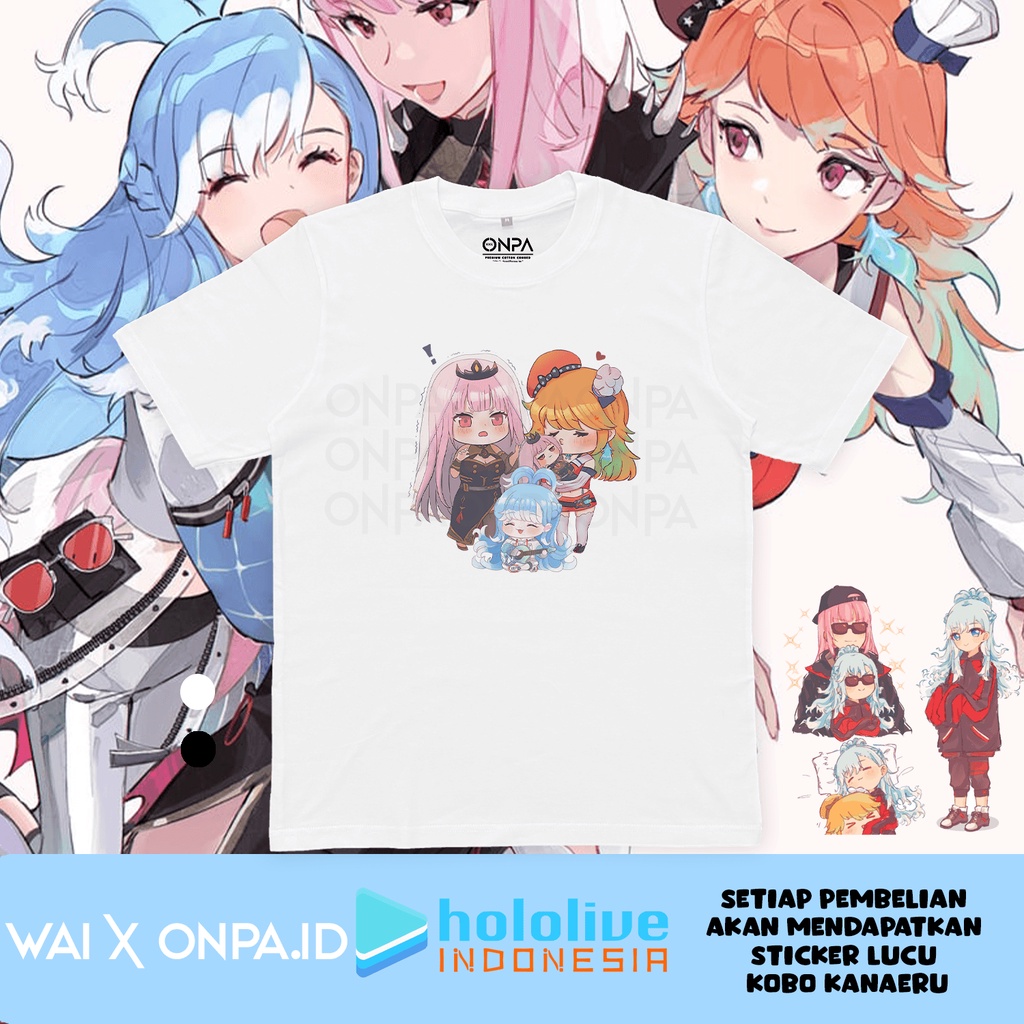 Baju / T-Shirt Hololive Edisi Kobo Kanaeru Family | ONPA.ID | Kobo Kanaeru , Mori Calliope , Takanas