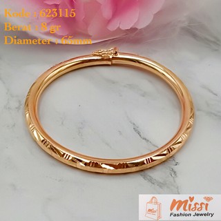  Gelang  Tangan Keroncong  Wanita Lapis Emas  ISI  3 PCS Missi 