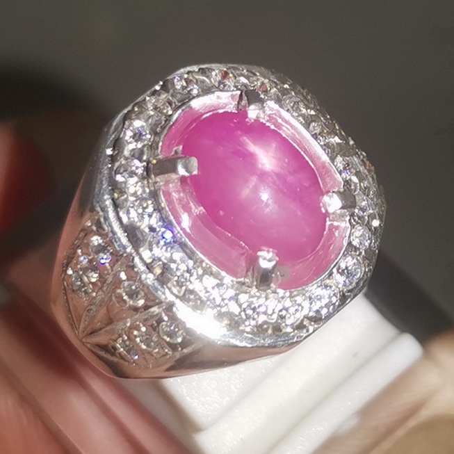 Cincin Batu Permata Asli Ruby Birma Bersertifikat