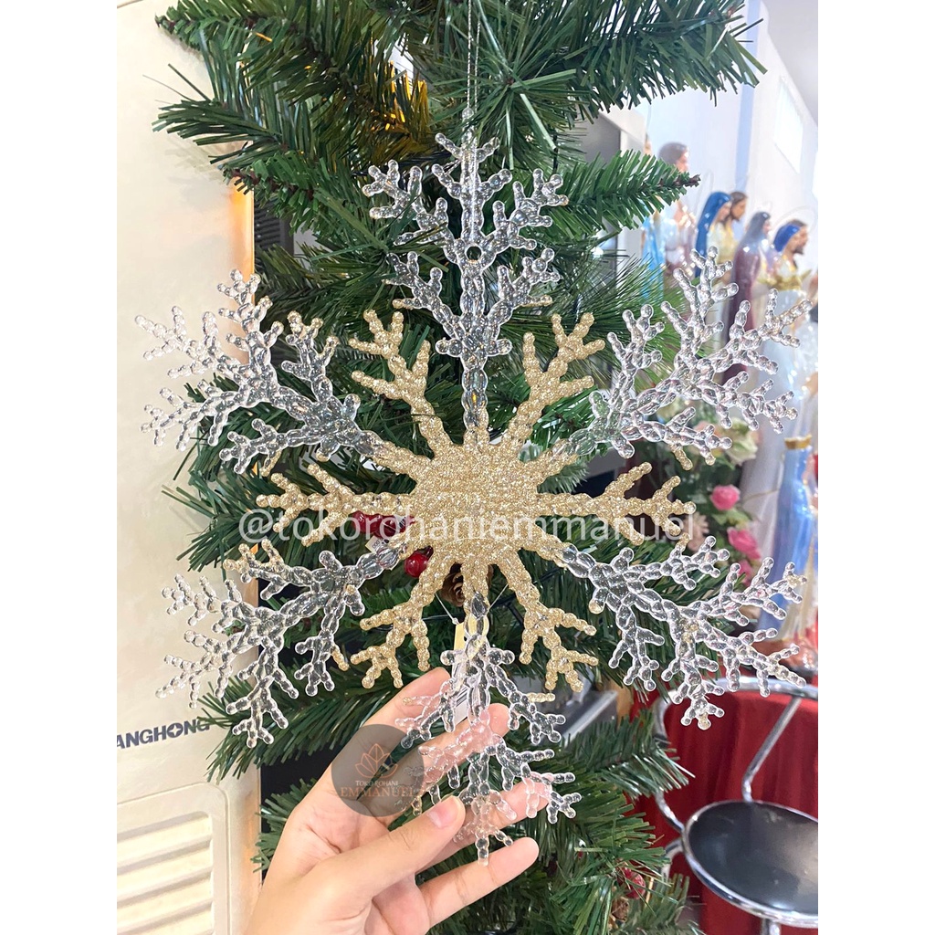 Gantungan Natal Salju Jumbo 30cm / Acc Natal