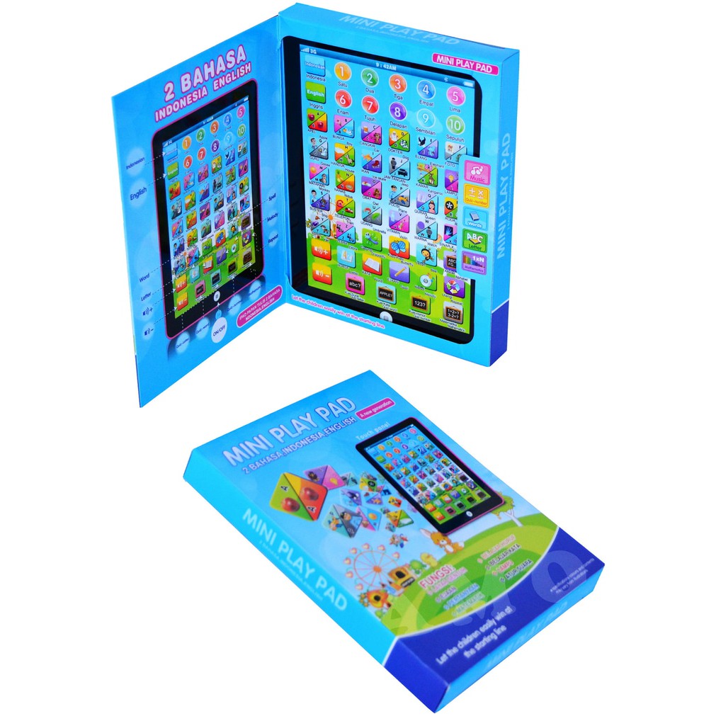 Mainan Edukasi Mini Playpad 2 Bahasa Inggris Indonesia English Edukatif Anak Usia Umur 2 3 4 5 6 Tah