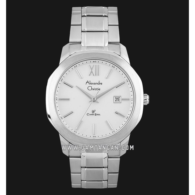 Alexandre Christie AC 8619 MD BSSSL Classic Steel Men Silver Dial Stainless Steel Strap