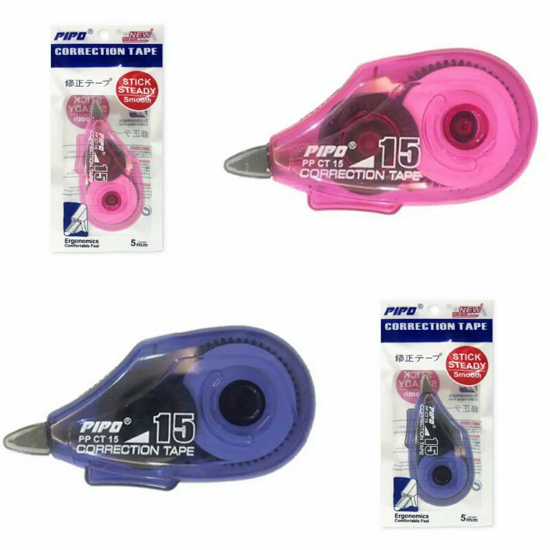 

PIPO Correction Tape PP CT 15 Tip-x Kertas PPCT15 Penghapus Tinta Pulpen Pena Pen Eraser Tipe X Tip-Ex Tipx Tip-x Kertas Pita