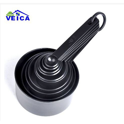 [TOSERBA_EMAK] -  VEICA Sendok Takar Ukur Cup Measuring Spoon 10 PCS - 16799 - Black