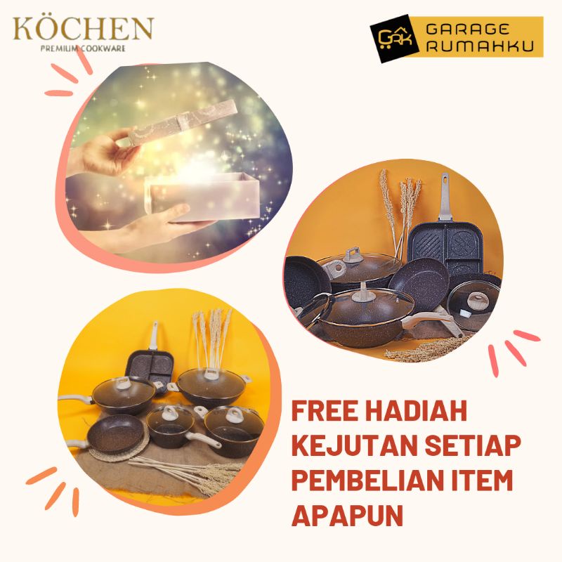 [GERMAN TECHNOLOGY] READY STOCK KOCHEN PERMIUM COOKWARE GRANIT GRABLON COATING C3 CAROTE PAN