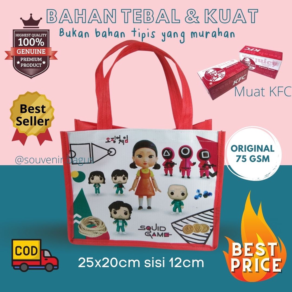 Tas Ultah Squid Game Goodie Bag Souvenir Squid Game Murah Tebal Terlaris