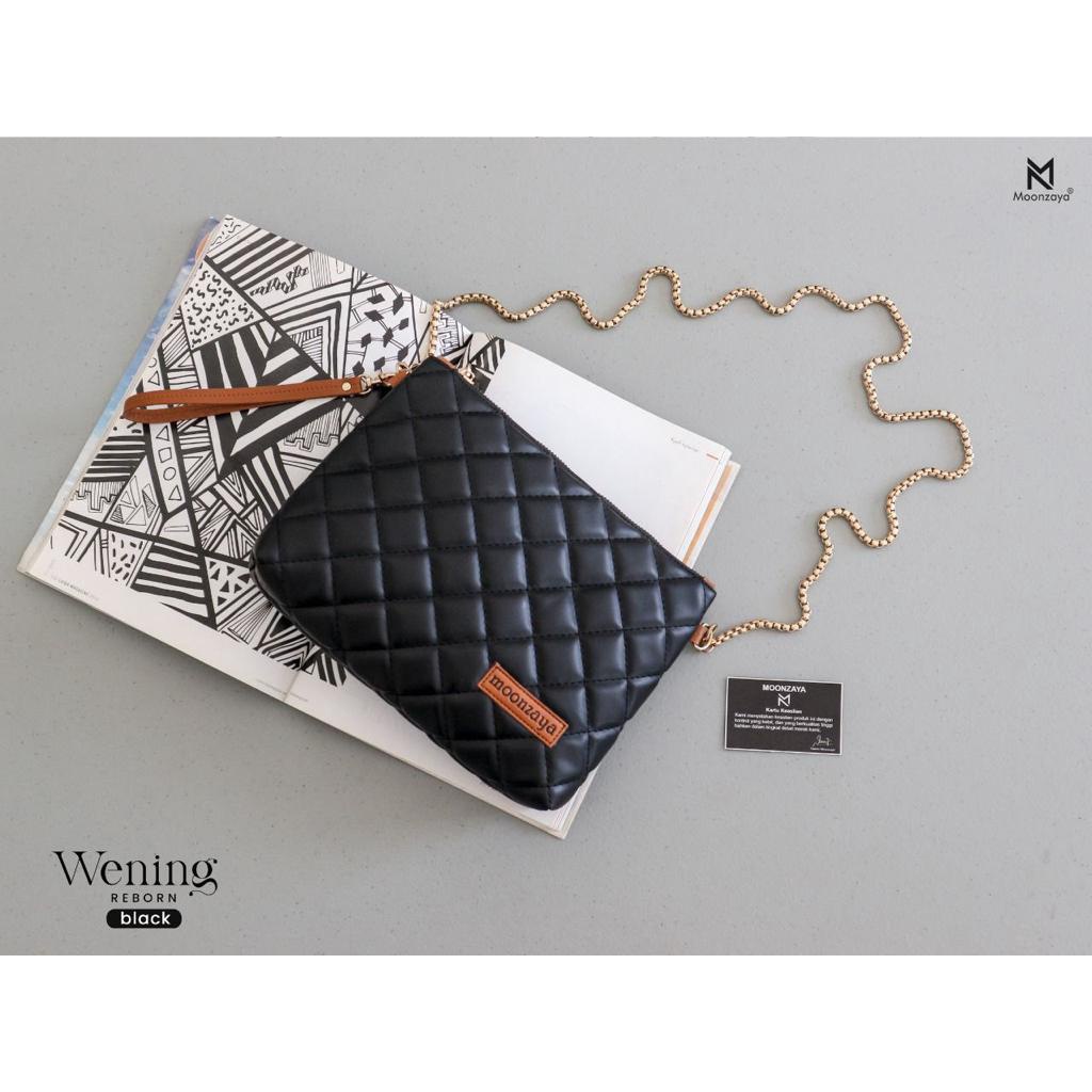 Wening Moonzaya Clutch Bag dengan Tali Selempang Elegan Cantik