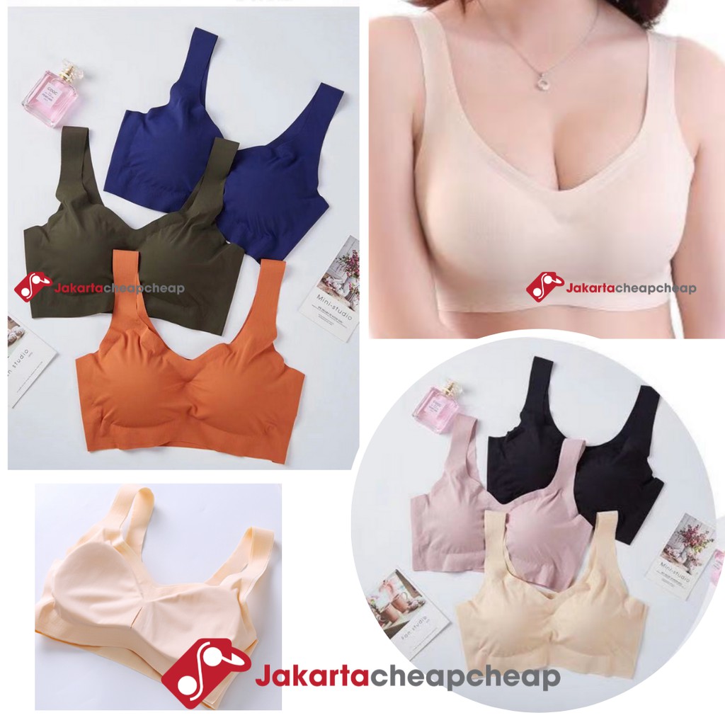 JC088 Pakaian Dalam Wanita Sport Bra Seamless Tanpa Kawat Anti Nyeplak