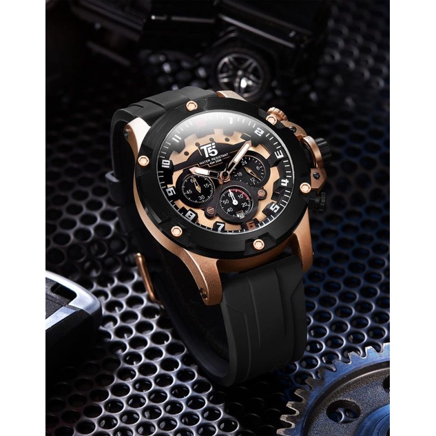 GET 1 GIFT ! Jam Tangan Pria T5 H3913 3913 Original Rubber Chrono Watch