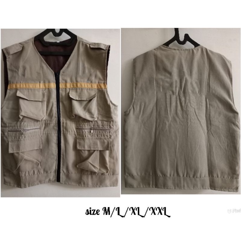 Jual Rompi cream#coklat#rompi oblong#rompi wartawan#rompi lapangan#